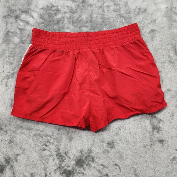 PINK Victoria's Secret Shorts Womens L Red White Side Snap Athletic Running Gym - Picture 3 of 11